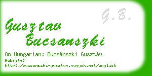gusztav bucsanszki business card