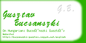 gusztav bucsanszki business card